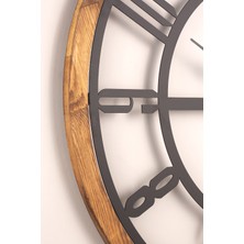 Muyika Design Muyika Bunnela Metal-Ahşap Çerçeveli 80X80CM Dekoratif Duvar Saati Mads