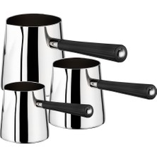 Aryıldız Roma Simli Siyah Cezve Takımı