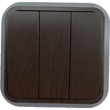 Makel Sıva Üstü Üçlü Anahtar Ceviz 454A5