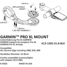 K-Edge Garmin Bağlantısı Pro Xl K13-1505 Mount Siyah