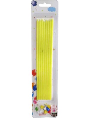 Doğum Günü Pasta Mumu Pastel 20 cm - 8'li Sarı