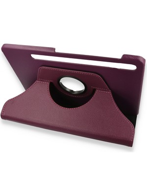 Bilişim Aksesuar Samsung Galaxy T737 Tab S7 Fe 12.4 Kılıf 360 Tablet Dönerli  Kılıf - Mürdüm