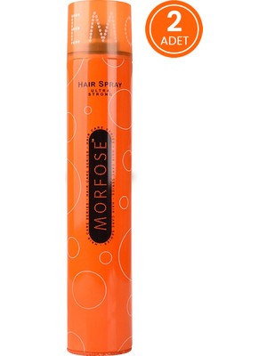 Morfose Turuncu Saç Spreyi 400 ml x 2 Canlandırıcı Etkili Tüm Saçlar İçin Ultra Güçlü Formül