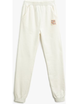 Koton Jogger Eşofman Altı Etiket Detaylı Cepli Beli Lastikli