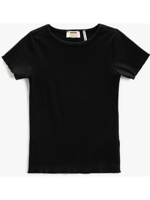 Koton Basic Tişört Slim Fit Kısa Kollu Bisiklet Yaka Ribanalı