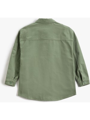Koton Gömlek Ceket Oversize Tek Cep Detaylı Uzun Kollu Pamuklu
