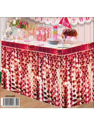 Kidspartim Metalize Kırmızı Kalpli Masa Püskülü