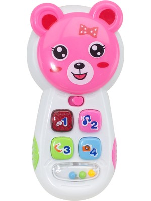 Erzi Cep Telefon Sevimli Telefon Işıklı Sesli Pembe