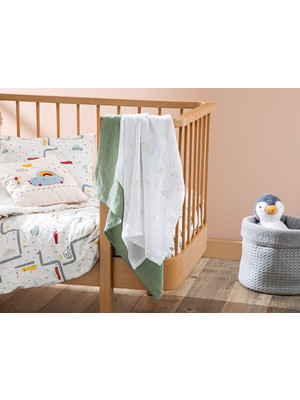 English Home Rainbow Pamuklu 2'li Bebe Müslın Set 65X65 cm Yeşil