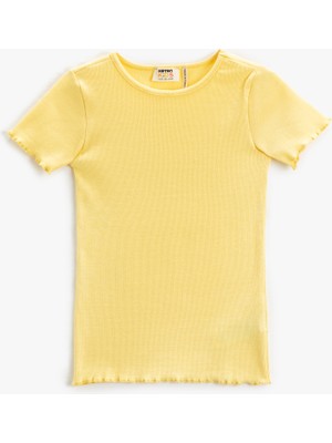 Koton Basic Tişört Slim Fit Kısa Kollu Bisiklet Yaka Ribanalı