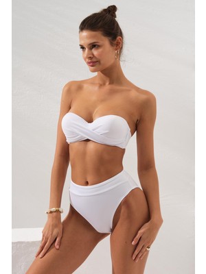 Pierre Cardin Bonie Dolgulu Straplez Yüksek Bel Bikini