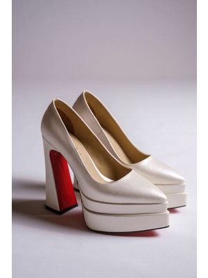 Sedef Cilt Çift Platform Özel Tasarım Kadın Ayakkabı Rigel