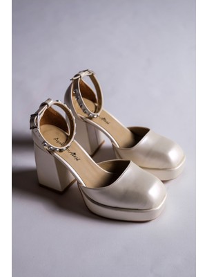 Sandy Sedef Cilt Taşlı Platform Kadın Ayakkabı