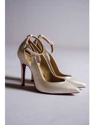Bride Sedef Cilt Gelinlik Kadın Ince Topuklu Ayakkabı Stiletto