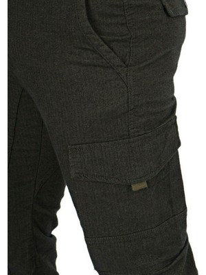 Jack & Jones 12178113 Paul Flake Olive Night Kargo Pantolon Füme