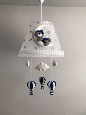 Keçeli Parti Hayalleri Bebek Çocuk Odası Avize Ay Ayıcık Uçan Balon