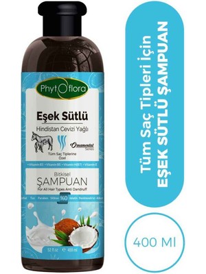 PHYTOFLORA Findit Phytoflora Kepekk  Tuzsuz Eşek Sütü ve Hindistan Cevizi Yağlı Bitkisel Şampuan 400 ml