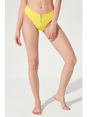Penti Sarı Zipper High Vintage Bikini Altı