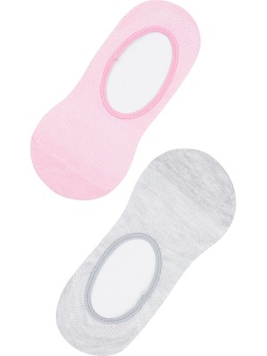 Penti Pembe Gri Kız Çocuk 2'li Babet Çorap