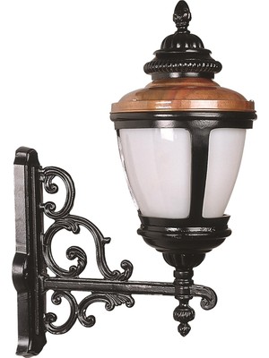 Avonnı BAP-68011-BSY-OP Kahverengi/siyah Boyalı Dış Mekan Aydınlatma E27 Aluminyum Polikarbon Cam 42X26CM