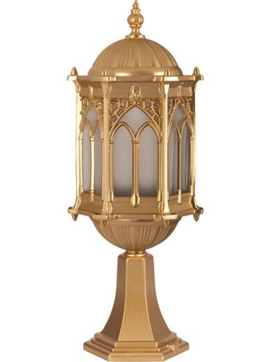 Avonnı BSU-68051-BSA-KOP Sarı Boyalı Dış Mekan Aydınlatma E27 Aluminyum Döküm Dip Polikarbon Cam 20CM