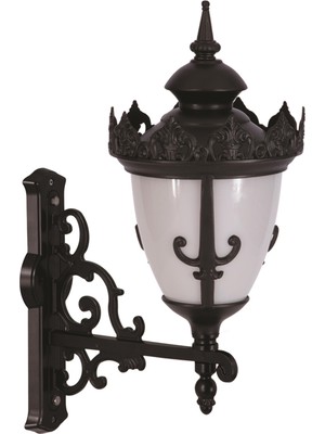 Avonnı BAP-68089-BSY-OP Siyah Boyalı Dış Mekan Aydınlatma E27 Aluminyum Döküm Dip Polikarbon Cam 40CM