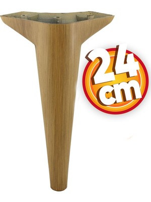 Lüks Mobilya Kanepe Sehpa Tv Ünitesi Koltuk Ayağı 24 cm Açık Kahverengi Desenli Baza Ayak