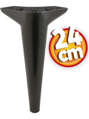Nzb Lüks Mobilya Kanepe Sehpa Tv Ünitesi Koltuk Ayağı 24 cm Siyah Baza Ayak