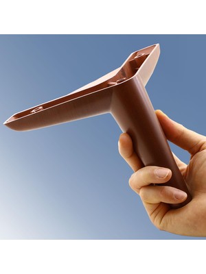 Nzb Lüks Mobilya Kanepe Sehpa Tv Ünitesi Koltuk Ayağı 14 cm Ahşap Desenli Kahve Baza Ayak