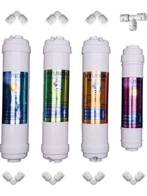 Hyundai Su Arıtma Filtre Takımı 4'lü Set ve Bağlantı Parçaları