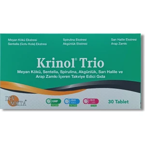 Trio - Meyan Kökü - Sentella - Spirulina - Akgünlük - Sarı Halile ve Arap Zamkı - 30 Tablet