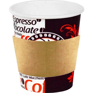 Afra Tedarik 8 Oz Tutamaçlı Karton Bardak Latte Kahve Kağıt Bardak Sleeve 250 ml 150'li