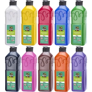 Nova Color Parmak Boyası - 10 Farklı Renk, 500 gr (Sarı, Turuncu, Mavi, Mor, Yeşil, Kırmızı, Pembe, Kahverengi, Beyaz, Siyah)