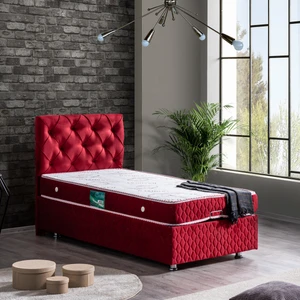 Vita İkili Set Tek Kişilik Baza Başlık - Bordo