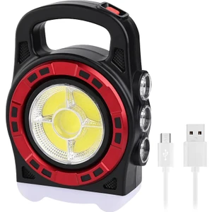 HB-6678C Cob Ledli 20 Watt 3 Kademeli Şarjlı USB Çıkışlı Solar Lamba