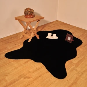 Rex Tavşanı Dekoratif Tek Kafa Peluş Post Siyah (Tüy Yüksekliği 22 Mm)