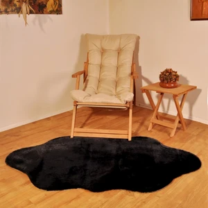 Rex Tavşanı Dekoratif Çift Kafa Peluş Post Siyah (Tüy Yüksekliği 22 Mm)