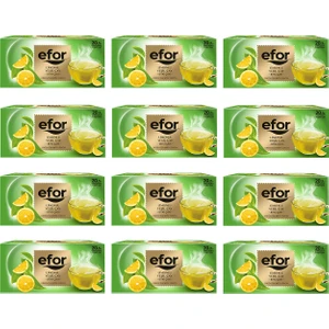 Efor Limonlu Yeşil Çay Bardak Poşet Bitki ve Meyve Çayı 12 x 20 Süzen Poşet
