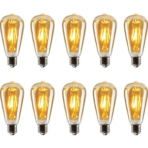 Proıch ST64 Flamanlı Rustik 4W Led Ampul 10'lu Dekoratif Vintage Aydınlatma Amber Rengi