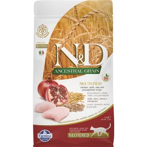 N & D Nd Ancestral Grain Kısır Düşük Tahıllı Tavuk ve Narlı Kısırlaştırılmış Kedi Maması 1,5 kg