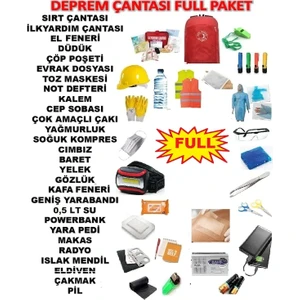 45 Parça Deprem Çantası Çantası Acil Durum Kiti Full Paket
