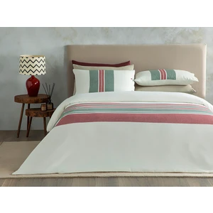 English Home Cosy Stripe Winter Soft Tek Kişilik Nevresim Takımı 160 x 220 cm Kırmızı - Yeşil