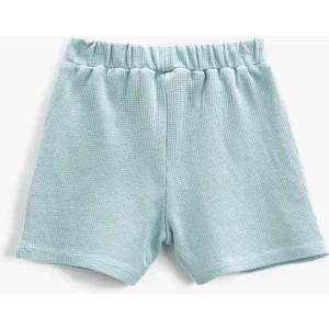 Şort Cepli Beli Bağlamalı Dokulu