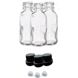 Şeffaf Cam Şişe Kilitli Kapak - Tıpa 30 ml 25 Adet