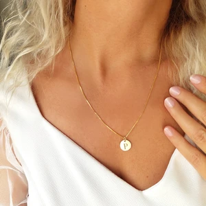 925 Ayar Gümüş Harfli Plaka Venezia Zincir Kolye