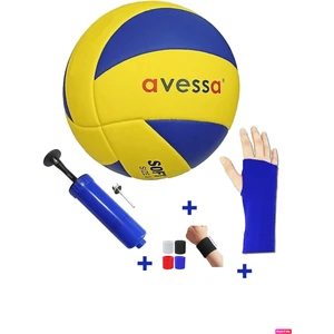 4'lü Voleybol Topu Seti Yapıştırma 8 Panel Soft Touch 275 gr No 5 Pompa + Kolluk + Havlu Bileklik