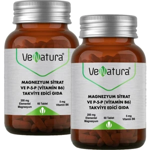 Magnezyum Sitrat ve P5P Vitamin B6 60 Tablet 2 Adet