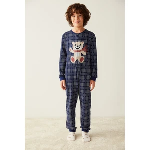 Erkek Çocuk Ayıcık Desenli Tulum Pijama