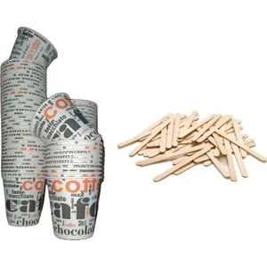 1000 Adet Karton Bardak ve 1000 Adet Karıştırıcı