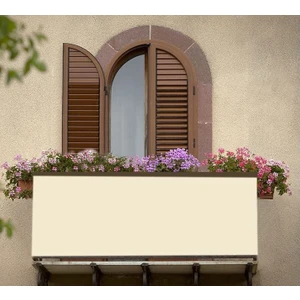 Ceylan Home Balkon Demiri Perdesi Bağcıklı Düz Krem Ölçü Seçenekli